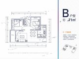 佳兆业盐田城市广场二期凌云_2室2厅1卫 建面71平米