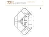 梧桐商务中心_22层楼层平面图 建面987平米