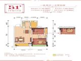 潼南瀚恩学府蓝湾_1室2厅1卫 建面79平米