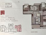 万科城市之光_4室2厅2卫 建面131平米