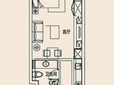 耶鲁时区_1室1厅1卫 建面55平米