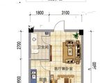 德泰柳岸新筑_1室1厅1卫 建面42平米