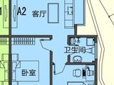 领海世界岛一期_2室1厅1卫 建面72平米