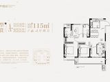 隆基泰和铂悦山_3室2厅2卫 建面115平米