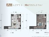 环球奥莱中心_1室2厅2卫 建面55平米