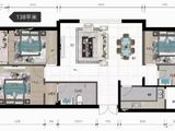 奥体阳光城_3室2厅2卫 建面138平米